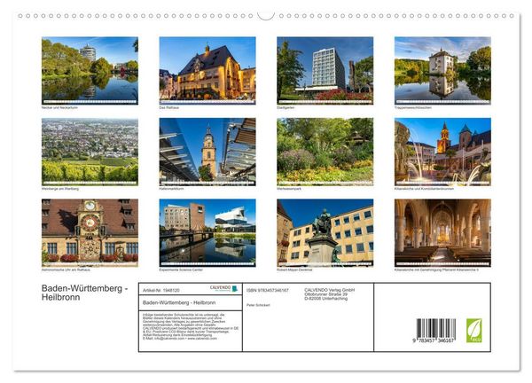 Produktbild: Baden-W&uuml;rttemberg - Heilbronn (hochwertiger Premium Wandkalender 2026 DIN A2 quer), Kunstdruck in Hochglanz
