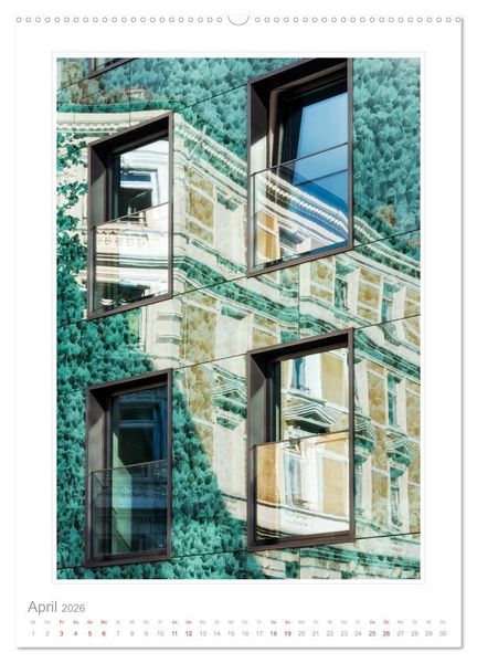Produktbild: Spiegelungen in der Architektur (hochwertiger Premium Wandkalender 2026 DIN A2 hoch), Kunstdruck in Hochglanz