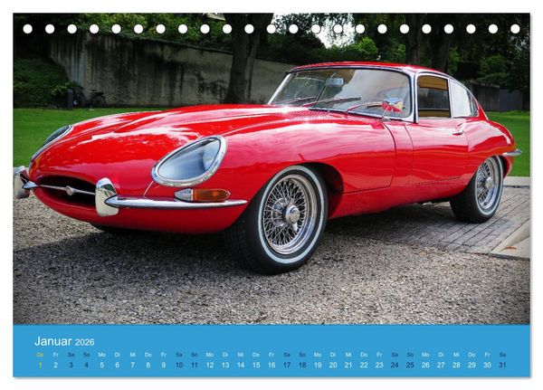 Produktbild: Jaguar E-Type Memorial (Tischkalender 2026 DIN A5 quer), CALVENDO Monatskalender