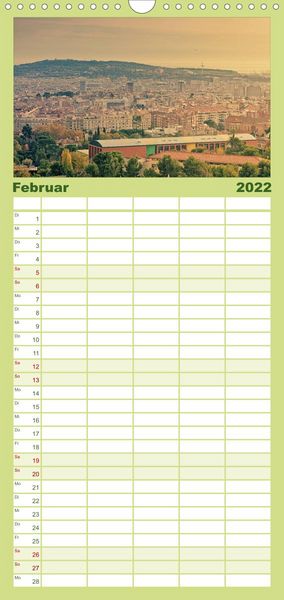 Produktbild: Familienplaner Barcelona - Stadtansichten (Wandkalender 2022 , 21 cm x 45 cm, hoch)