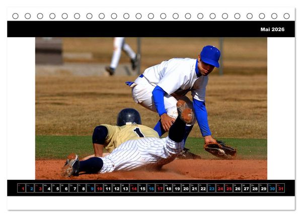 Produktbild: Kultsport Baseball (Tischkalender 2026 DIN A5 quer), CALVENDO Monatskalender