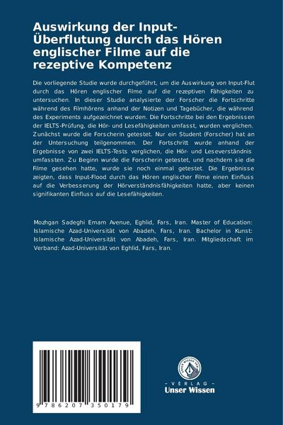 Produktbild: Auswirkung der Input-&Uuml;berflutung durch das H&ouml;ren englischer Filme auf die rezeptive Kompetenz