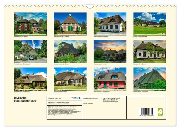 Produktbild: Idyllische Reetdachh&auml;user (Wandkalender 2026 DIN A3 quer), CALVENDO Monatskalender
