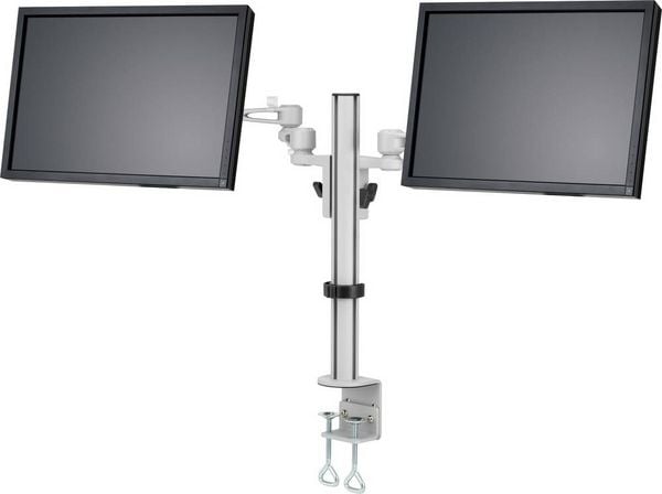 Produktbild: SpeaKa Professional SP-5986112 Monitor-Tischhalterung 2 Display(s) 33,0cm (13\") - 68,6cm (27\") Grau H&ouml;henverstellbar, Neigbar