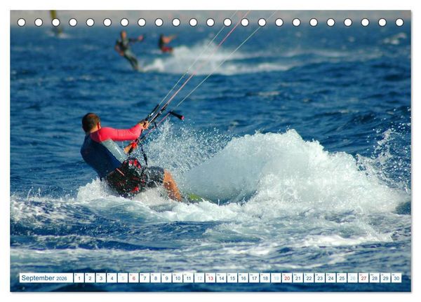 Produktbild: Kitesurfen - Wind und Wellen (Tischkalender 2026 DIN A5 quer), CALVENDO Monatskalender