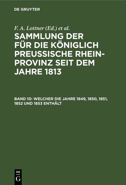 Produktbild: Welcher die Jahre 1849, 1850, 1851, 1852 und 1853 enth&auml;lt