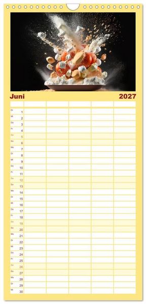 Produktbild: Familienplaner 2027 - Italienische Gerichte mit 5 Spalten (Wandkalender, 21 x 45 cm) CALVENDO