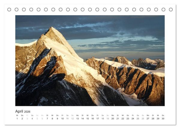 Produktbild: Die sch&ouml;nsten Gipfel der Alpen - Giganten aus Fels und Eis (Tischkalender 2026 DIN A5 quer), CALVENDO Monatskalender