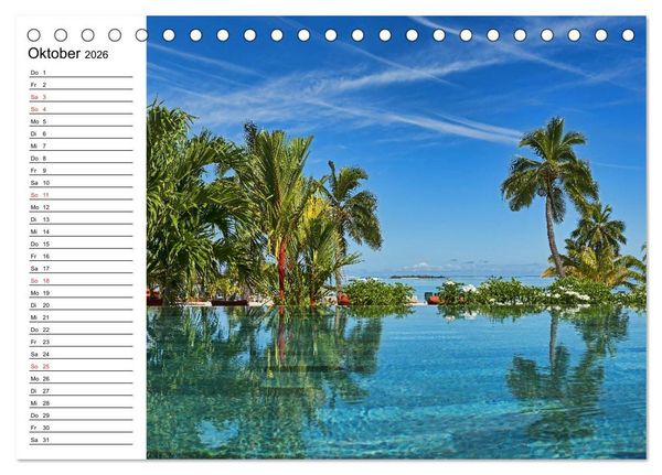 Produktbild: S&uuml;dsee-Inseln. Von Fidschi bis Bora Bora (Tischkalender 2026 DIN A5 quer), CALVENDO Monatskalender
