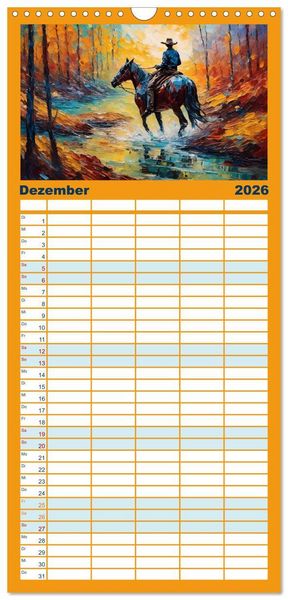 Produktbild: Familienplaner 2026 - Wild West Moments mit 5 Spalten (Wandkalender, 21 x 45 cm) CALVENDO