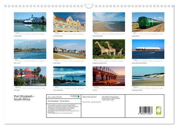 Produktbild: Port Elizabeth - South Africa (Wall Calendar 2026 DIN A3 landscape), CALVENDO 12 Month Wall Calendar