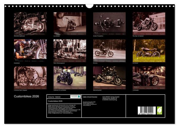 Produktbild: Custombikes 2026 (Wandkalender 2026 DIN A3 quer), CALVENDO Monatskalender