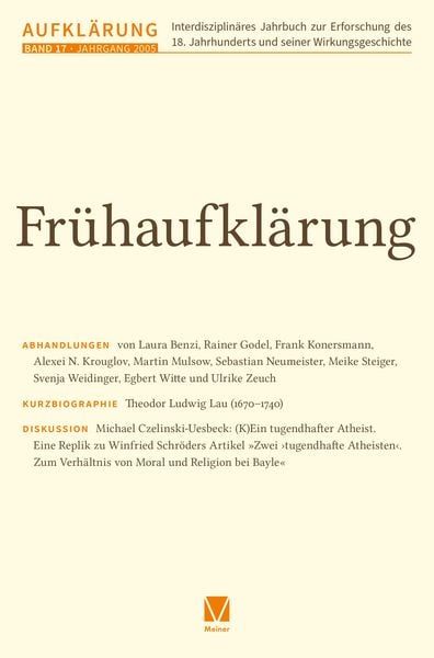 Produktbild: Aufkl&auml;rung, Band 17: Fr&uuml;haufkl&auml;rung