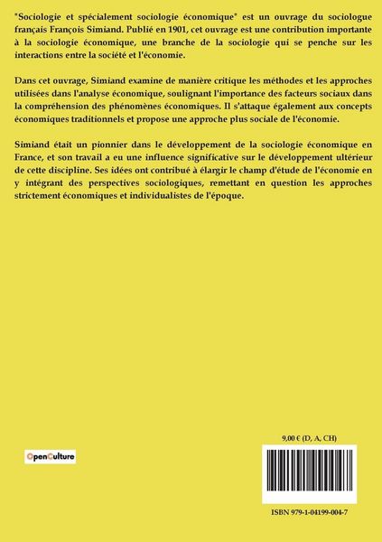 Produktbild: Sociologie et sp&eacute;cialement sociologie &eacute;conomique