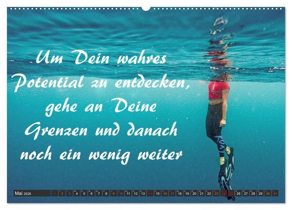 Produktbild: Sport Spruchkalender (hochwertiger Premium Wandkalender 2026 DIN A2 quer), Kunstdruck in Hochglanz