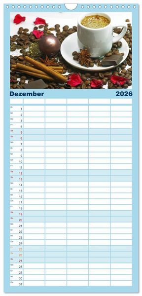 Produktbild: Familienplaner 2026 - Kaffee-Pause Terminkalender mit 5 Spalten (Wandkalender, 21 x 45 cm) CALVENDO