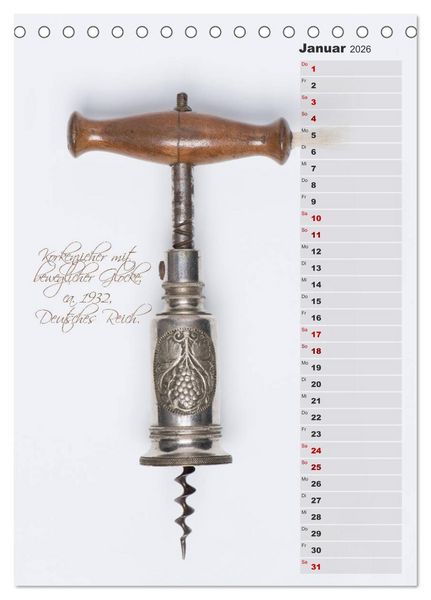 Produktbild: Emotionale Momente: Korkenzieher - geniales Alltagswerkzeug. Planer. (Tischkalender 2026 DIN A5 hoch), CALVENDO Monatskalender