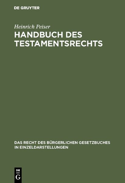 Produktbild: Handbuch des Testamentsrechts