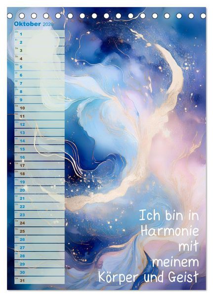 Produktbild: Der feminine Affirmationskalender (Tischkalender 2026 DIN A5 hoch), CALVENDO Monatskalender