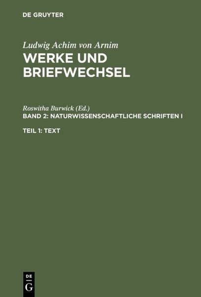 Produktbild: Naturwissenschaftliche Schriften I