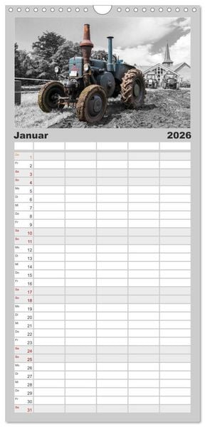 Produktbild: Familienplaner 2026 - Trecker-Liebhaber mit 5 Spalten (Wandkalender, 21 x 45 cm) CALVENDO