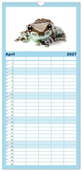 Produktbild: Familienplaner 2027 - Farbenpracht der Fr&ouml;sche mit 5 Spalten (Wandkalender, 21 x 45 cm) CALVENDO