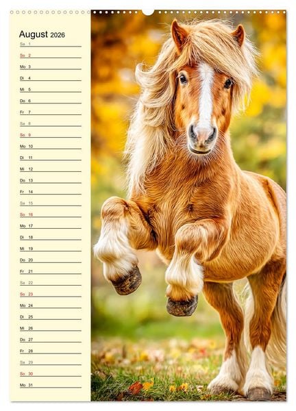 Produktbild: Zauber der Ponys. Kleine Pferde in der Natur (hochwertiger Premium Wandkalender 2026 DIN A2 hoch), Kunstdruck in Hochglanz