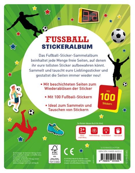 Produktbild: Mein Stickeralbum Fu&szlig;ball mit 100 Stickern