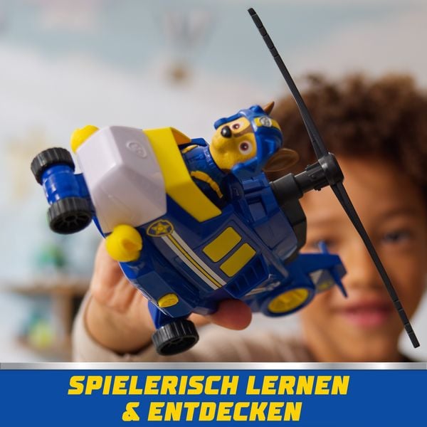Produktbild: PAW Patrol Air Rescue, Chases Polizei-Rettungshubschrauber mit Geschoss-Abwurf und Chase Spielfigur (Basis Fahrzeug)