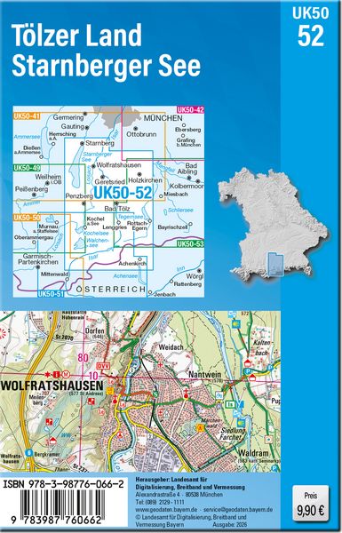 Produktbild: UK50-52 T&ouml;lzer Land, Starnberger See