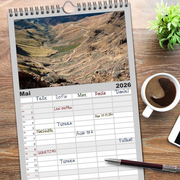 Produktbild: Familienplaner 2026 - S&uuml;dafrika mit 5 Spalten (Wandkalender, 21 x 45 cm) CALVENDO