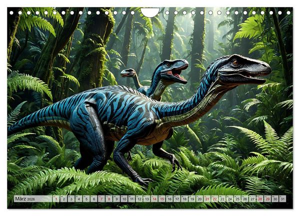 Produktbild: Dinosaurier - die Welt der Urzeitgiganten (Wandkalender 2026 DIN A4 quer), CALVENDO Monatskalender