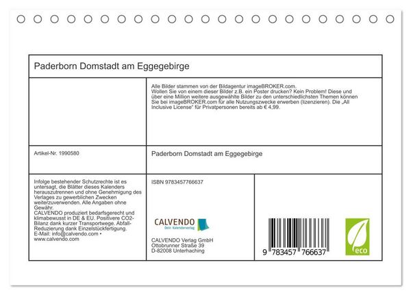 Produktbild: Paderborn Domstadt am Eggegebirge (Tischkalender 2026 DIN A5 quer), CALVENDO Monatskalender