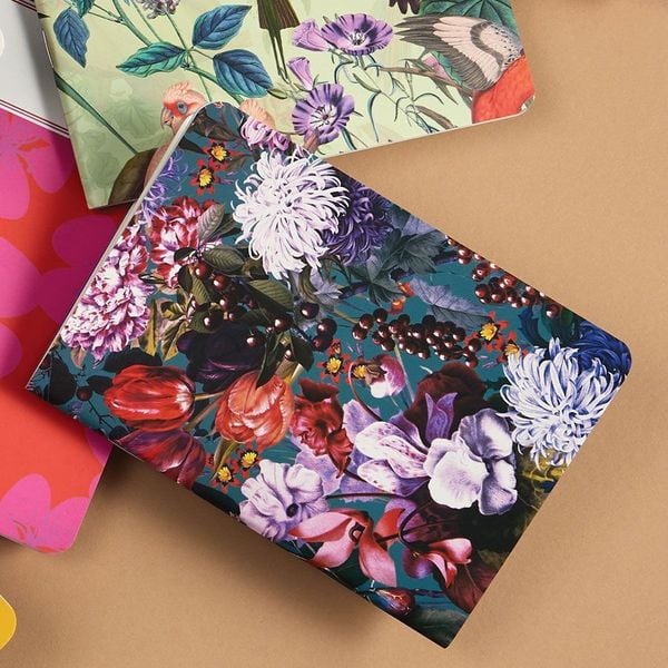 Produktbild: Heft A6 Blumenbouquet petrol