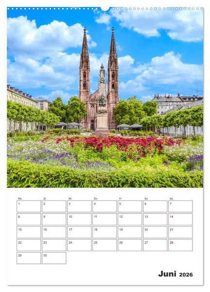 Produktbild: Wiesbaden Terminplaner (Wandkalender 2026 DIN A2 hoch), CALVENDO Monatskalender
