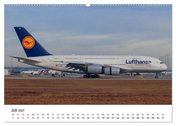 Produktbild: Airbus A380 - K&ouml;nig der L&uuml;fte (hochwertiger Premium Wandkalender 2027 DIN A2 quer), Kunstdruck in Hochglanz