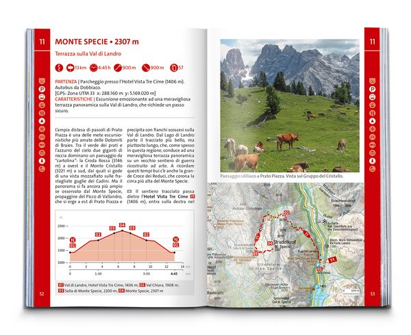 Produktbild: KOMPASS guida escursionistica Dolomiti di Sesto, Parco Naturale Tre Cime, 50 itinerari