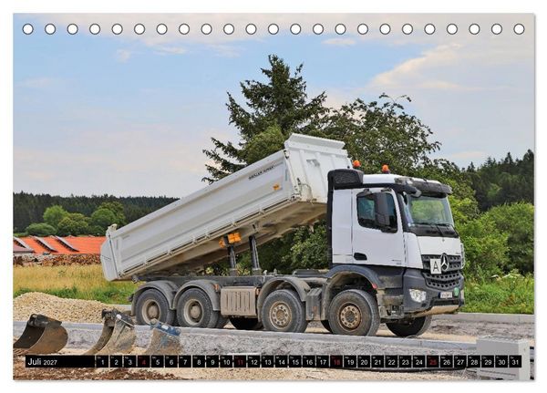 Produktbild: Baufahrzeuge auf der Baustelle (Tischkalender 2027 DIN A5 quer), CALVENDO Monatskalender
