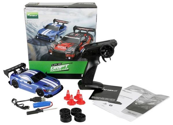 Produktbild: Amewi 21111 Drift Racing Car 1:24 RC Einsteiger Modellauto Elektro Sportwagen Allradantrieb (4WD) inkl. Akku und Ladekabel, mit Lichteffekt