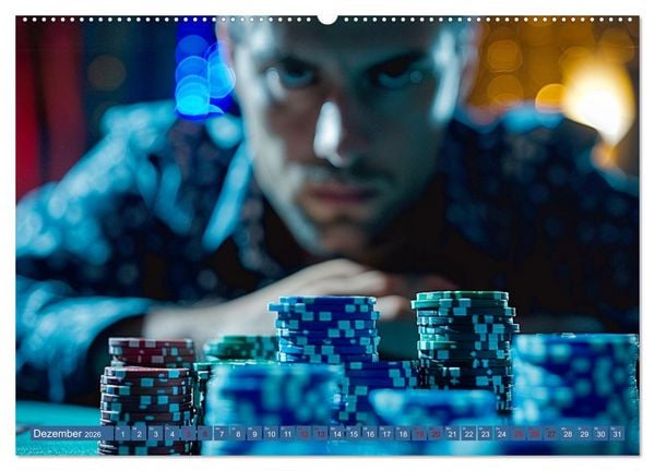 Produktbild: Poker Masters Texas Hold'em (hochwertiger Premium Wandkalender 2026 DIN A2 quer), Kunstdruck in Hochglanz