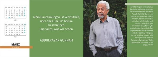 Produktbild: Der literarische Premium-Tischplaner 2027 - Wochenkalender mit Zitaten und Biografien ausgew&auml;hlter Autorinnen und Autoren