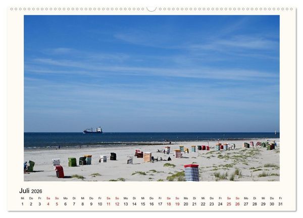 Produktbild: Borkum - Ruhig inmitten der Wogen (hochwertiger Premium Wandkalender 2026 DIN A2 quer), Kunstdruck in Hochglanz