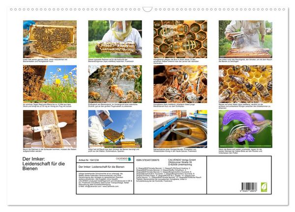 Produktbild: Der Imker: Leidenschaft f&uuml;r die Bienen (Wandkalender 2026 DIN A2 quer), CALVENDO Monatskalender