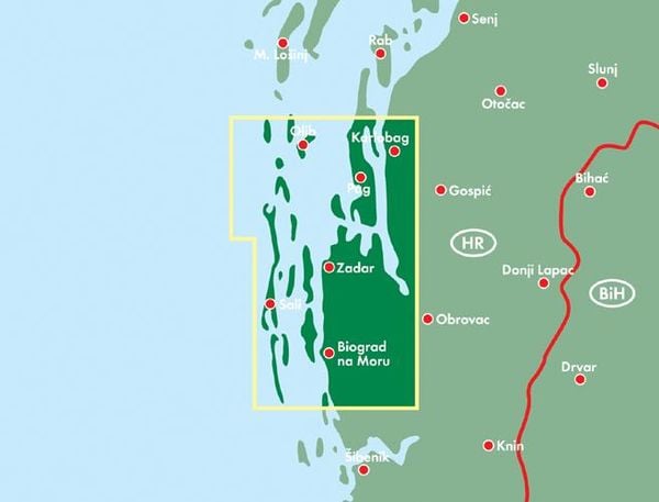 Produktbild: FuB Dalmatinische K&uuml;ste 01. Kornaten - Zadar 1 : 100 000