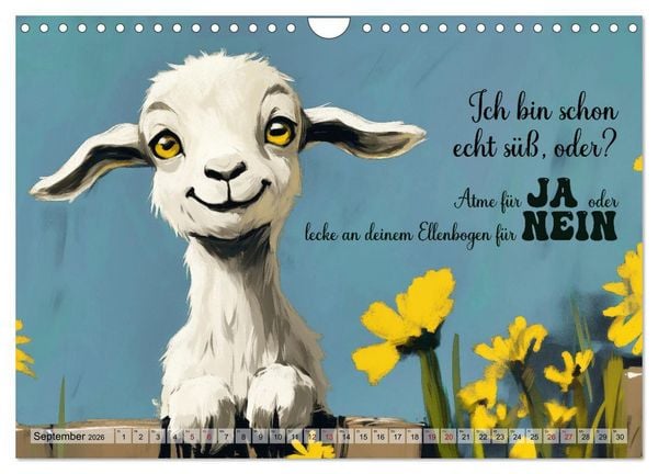 Produktbild: Ziegen, s&uuml;&szlig; aber psycho (Wandkalender 2026 DIN A4 quer), CALVENDO Monatskalender