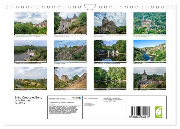 Produktbild: Entre Creuse et Berry la vall&eacute;e des peintres (Calendrier mural 2026 DIN A4 vertical), CALVENDO calendrier mensuel