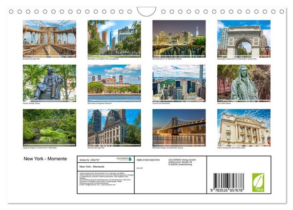 Produktbild: New York - Momente (Wandkalender 2026 DIN A4 quer), CALVENDO Monatskalender