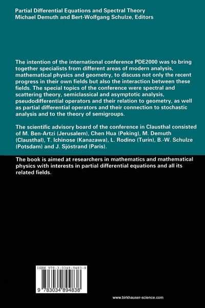Produktbild: Partial Differential Equations and Spectral Theory
