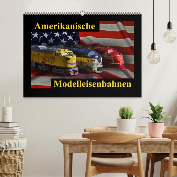 Produktbild: Amerikanische Modelleisenbahnen (Wandkalender 2026 DIN A2 quer), CALVENDO Monatskalender