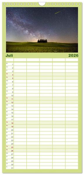 Produktbild: Familienplaner 2026 - Traumziel Toskana mit 5 Spalten (Wandkalender, 21 x 45 cm) CALVENDO